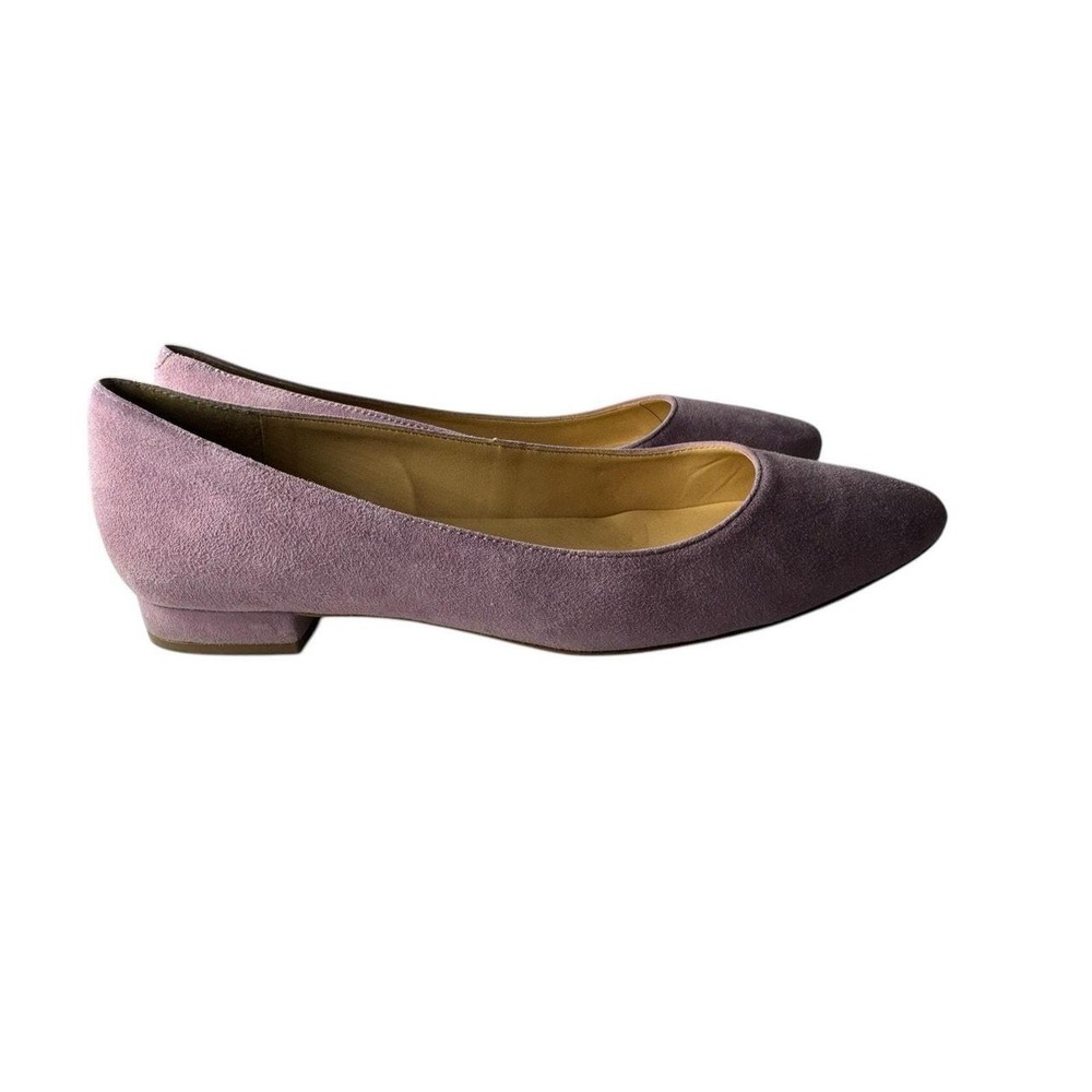 Talbots Edison Suede Ballet Flat Shoes Pastel Violet Purple Womens 6M Wide